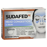 Sudafed PE Head Congestion + Pain Coated Caplets 20 Each By Sudafed Pe