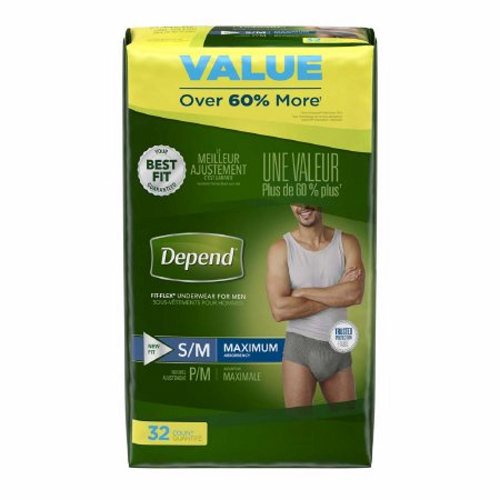 male adult absorbent underwear - 32 bags by kimberly clark