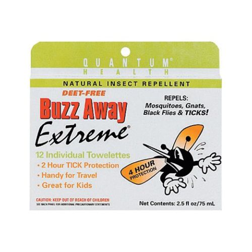 Quantum Health Buzz Away Extreme Natural Deet-Free - Towelette, 12 Count