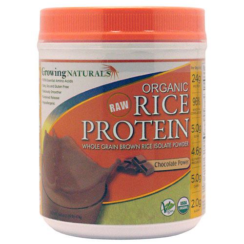 Growing
                                    Naturals Organic Rice Protein Powder - Chocolate 16.8 oz