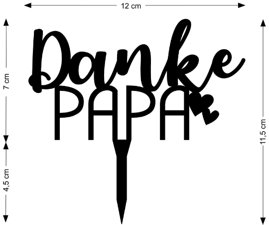 Cake Topper zum Vatertag - Danke Papa Tortendeko - Suzu Papers