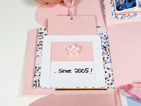 Ziehkarte Explosionsbox offen - Card Explosionbox - Suzu Papers Blog