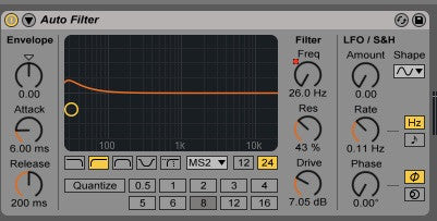 Autofilter on Techno Spaceship moog bus