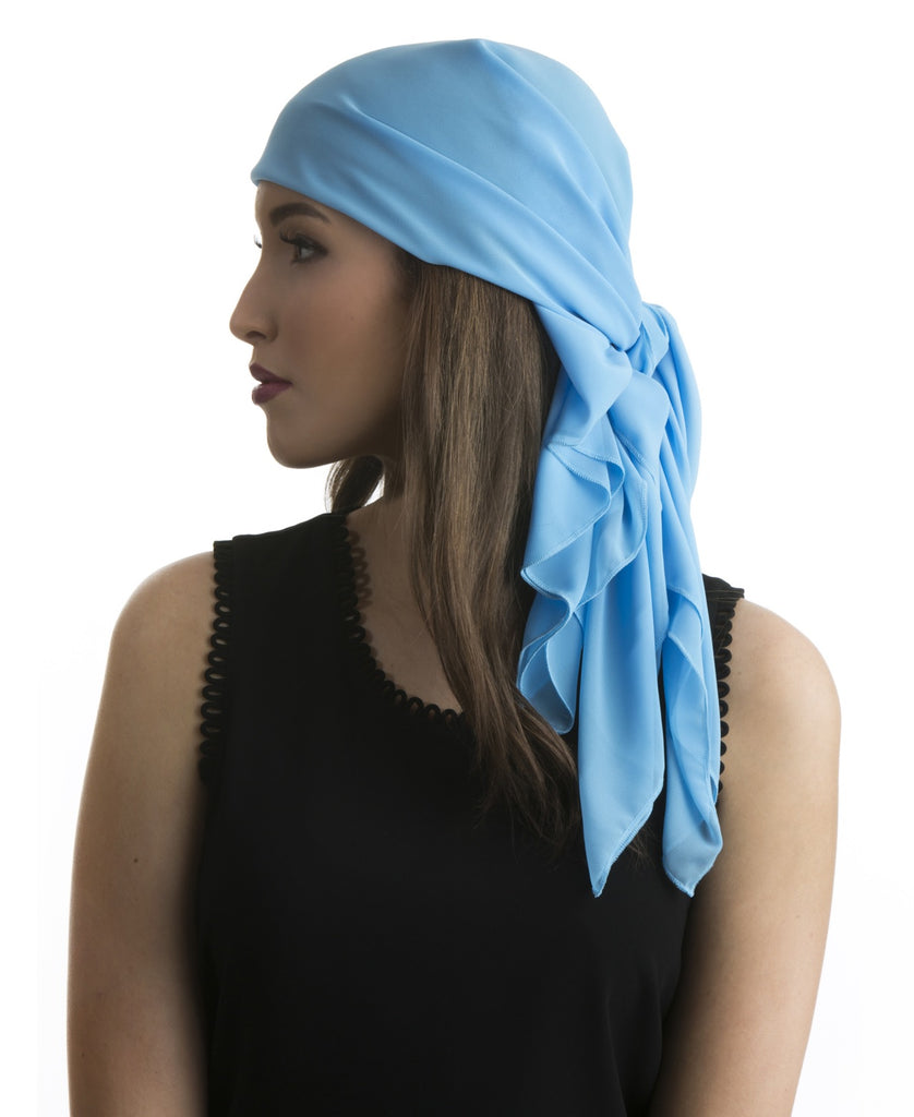 Bright Blue Chiffon Head Scarf – Perlae 