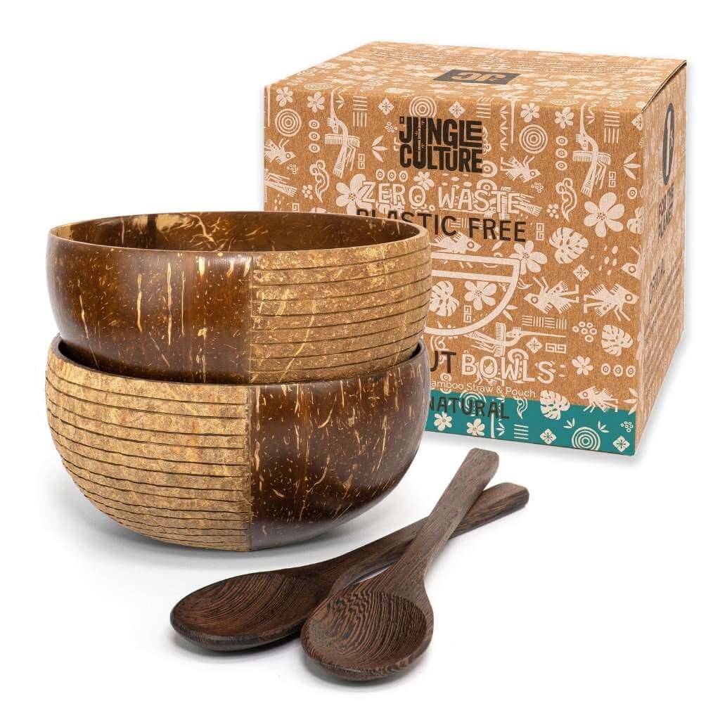 Image of Eco-friendly Coconut Bowls & Spoons Set of 2