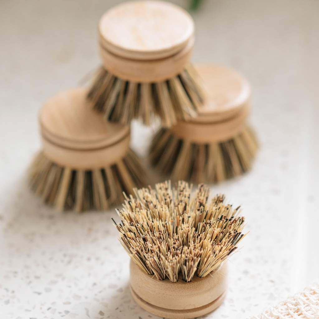 10 Pieces Wooden Dish Brush Set Bamboo Dish Brush Wood Bottle Brush with  Replacement Heads for Dishes, Wide Mouth Bottles, Cups and Jars