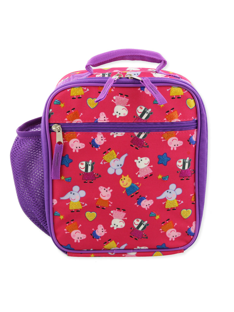 Licensed Peppa Pig 16 Girls Backpack w/ Detachable Lunch Bag Set