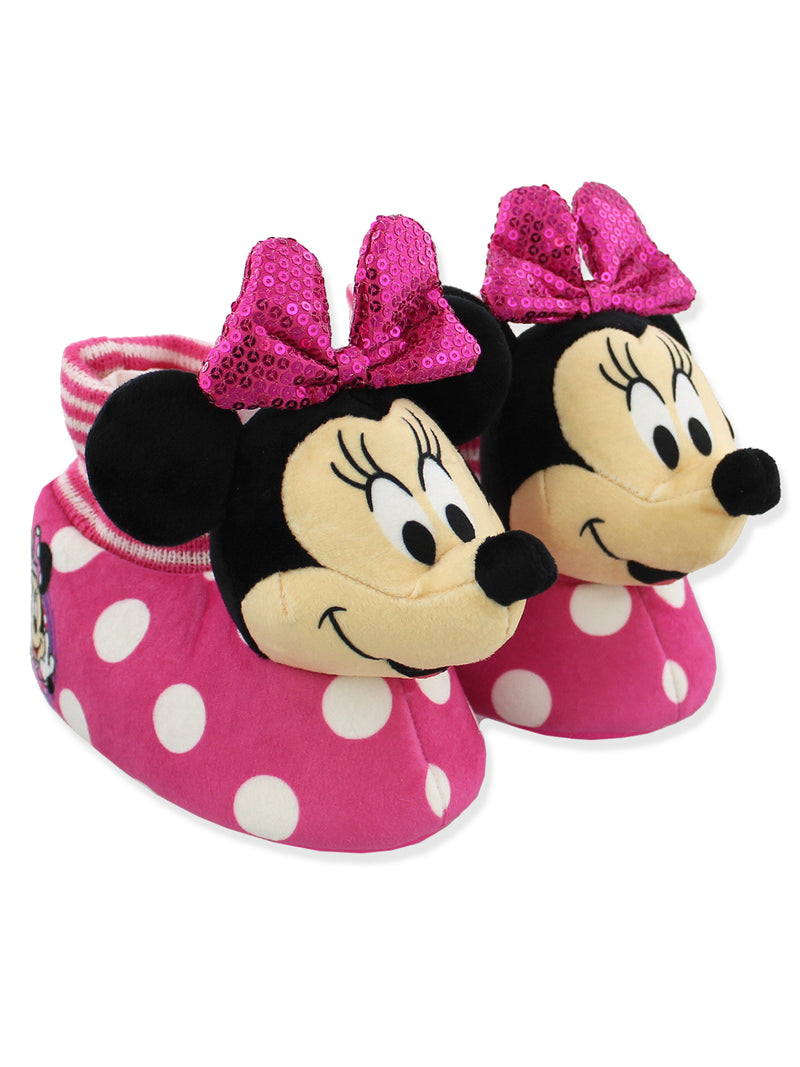 Disney Minnie Mouse Toddler Girls Plush 3D Minnie Head Sock Top Slippe –  Yankee Toy Box