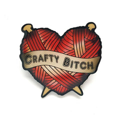i think this crafty bitch yarn heart broch would make a great tattoo