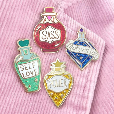 4 new potions of power enamel lapel pins