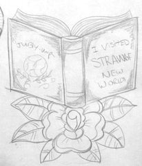 Initial pencil sketch for my Reaers Gotta Read Book illustration. I changed the text