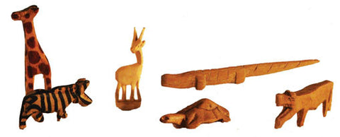 small carved wooden animals