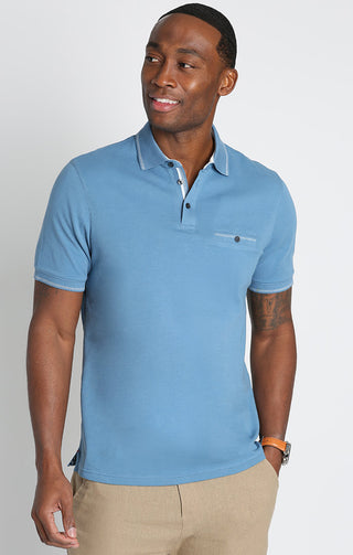Stone Luxe Cotton Interlock Polo Shirt – JACHS NY