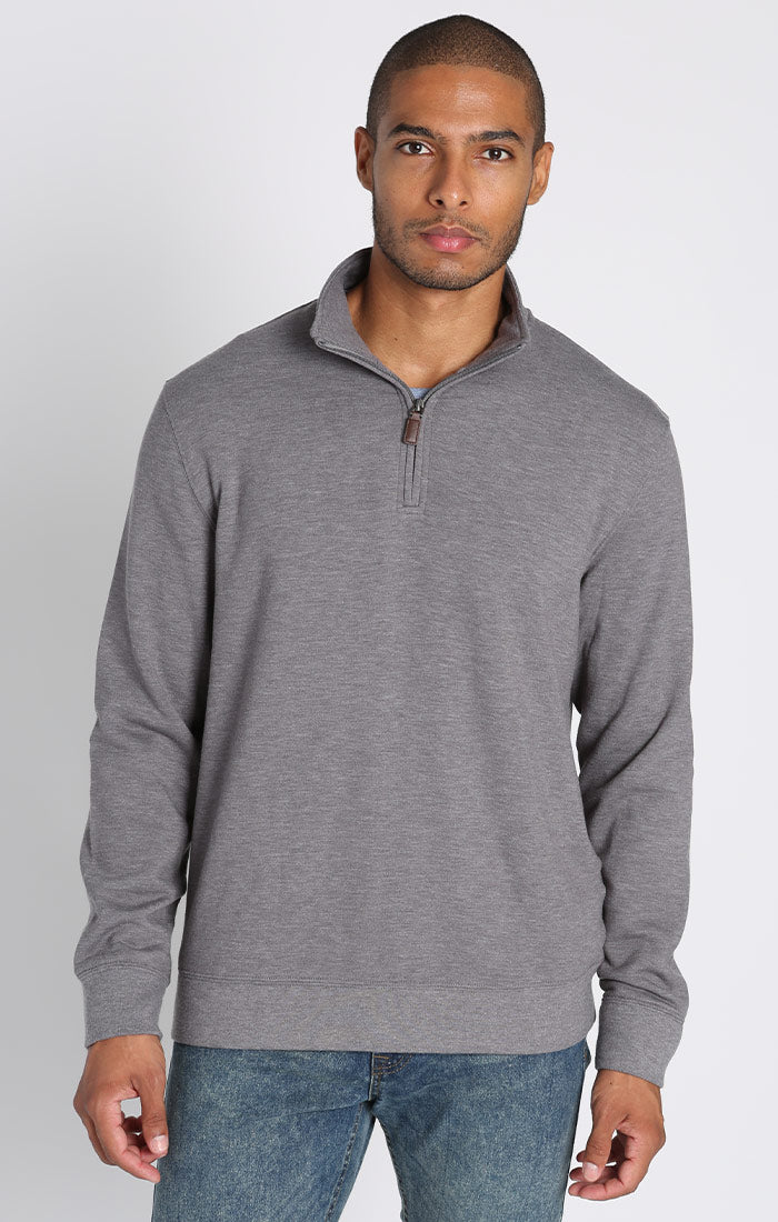 Image of Grey Quarter Zip Soft Touch Fleece Pullover