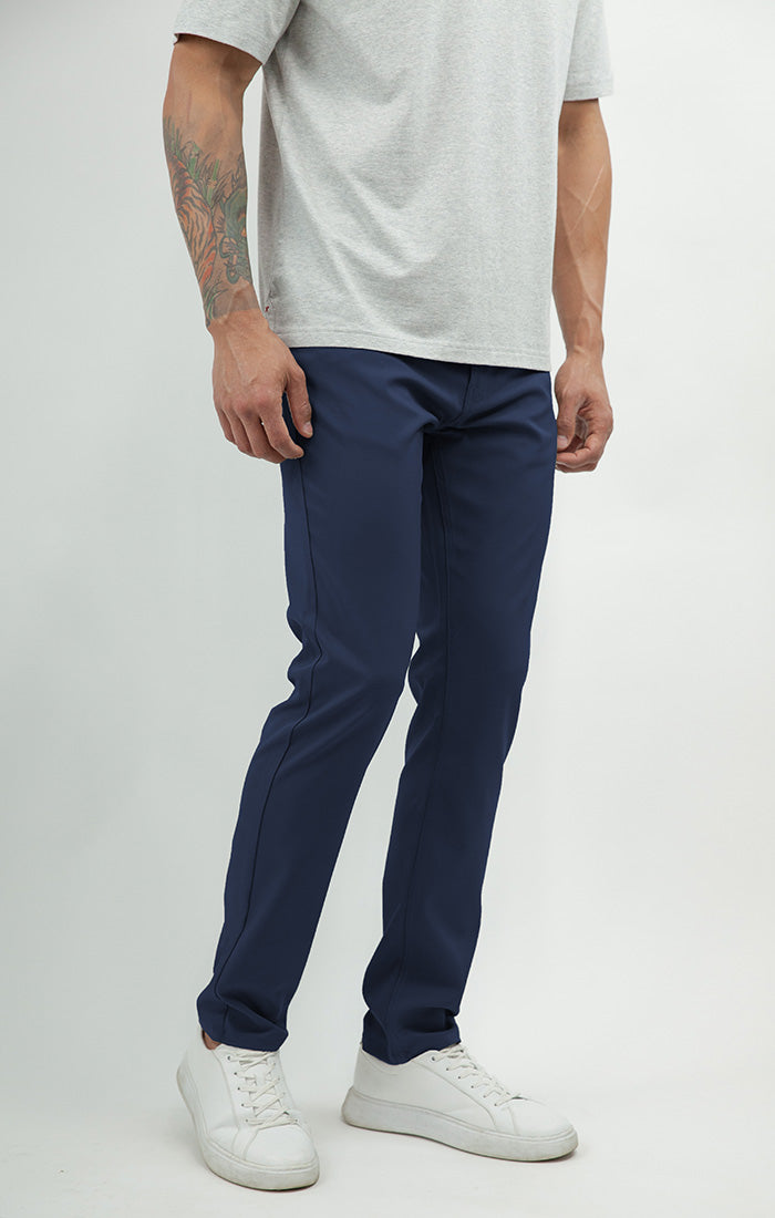 Image of Navy Poly Spandex Performance Tech Pant