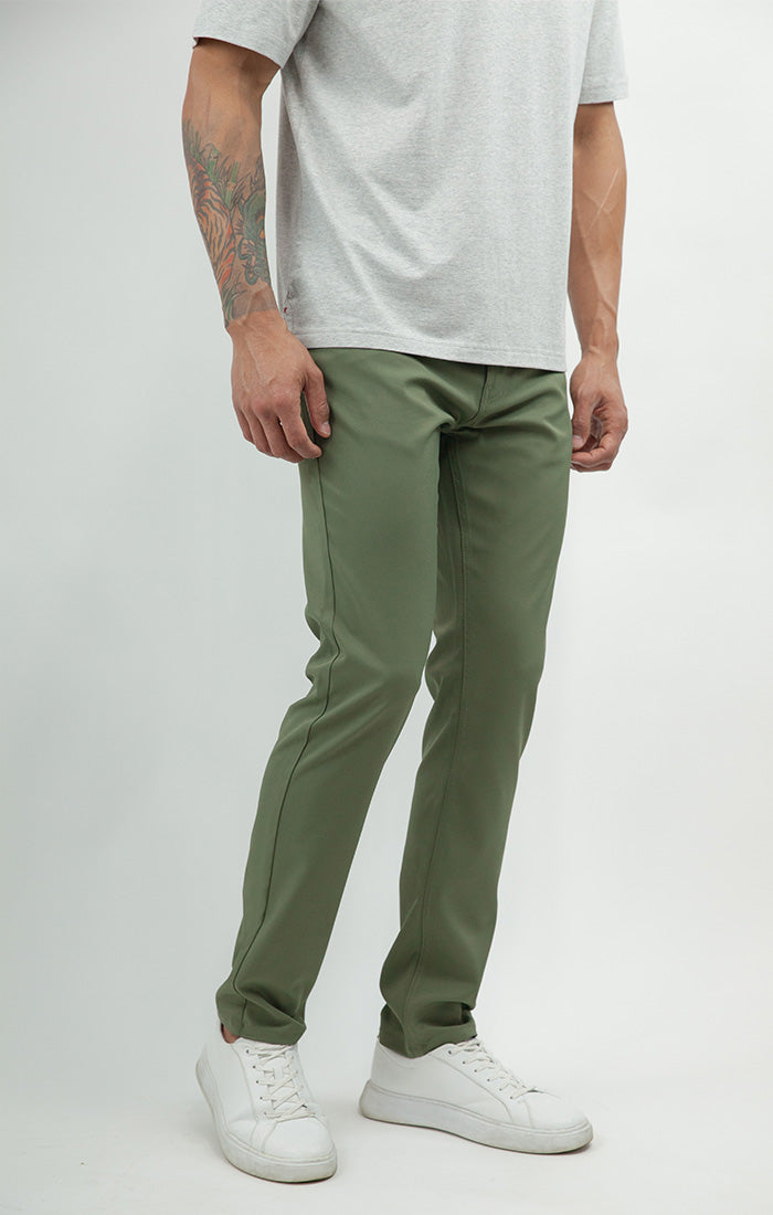 Image of Olive Poly Spandex Performance Tech Pant