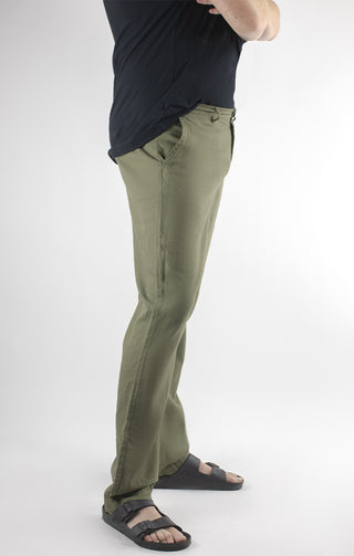Olive Straight Fit 5 Pocket Linen Pant – JACHS NY