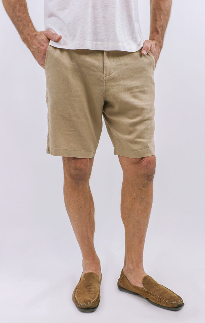 Image of Taupe Linen Blend Short