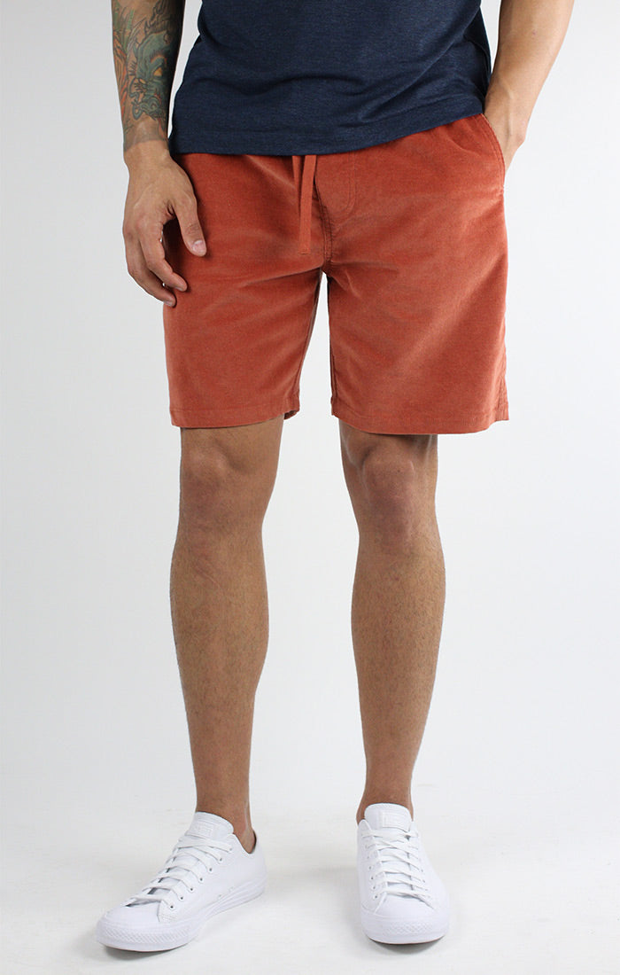 Image of Rust Stretch Corduroy Pull On Dock Short