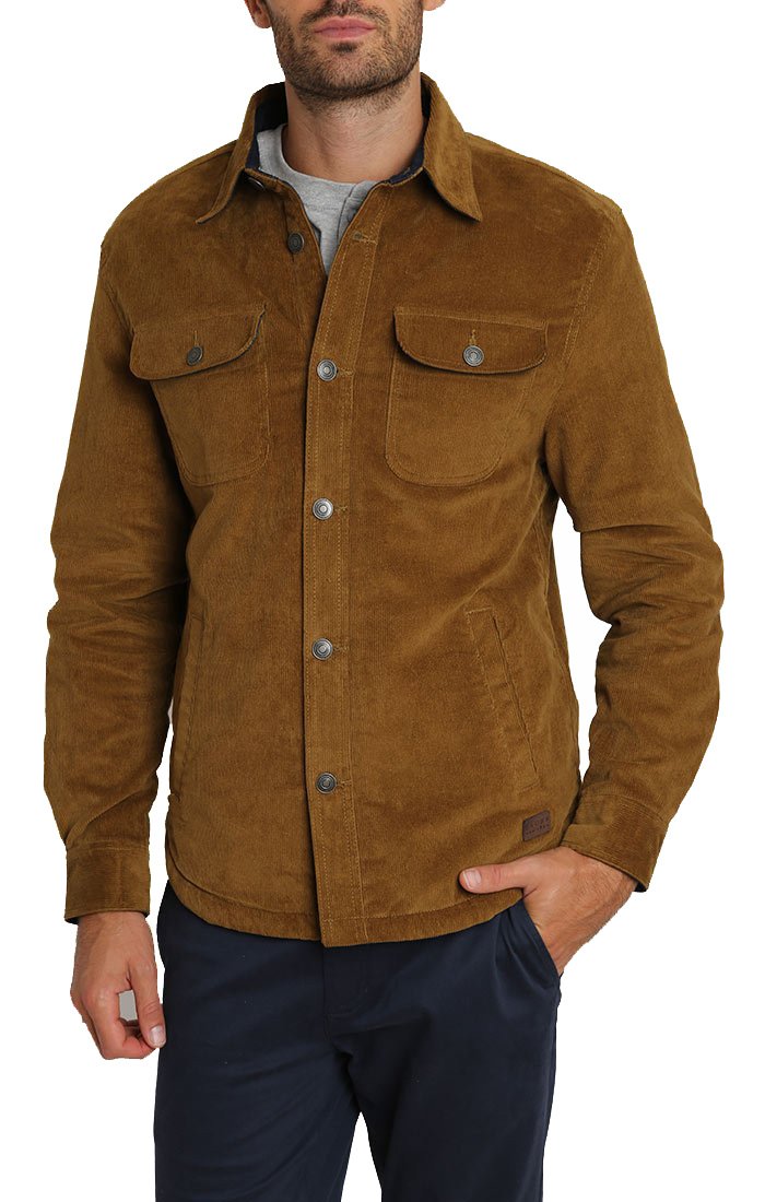 Khaki Stretch Corduroy Sherpa Lined 