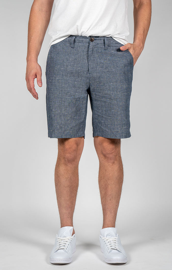 Charcoal Linen Glen Plaid Short