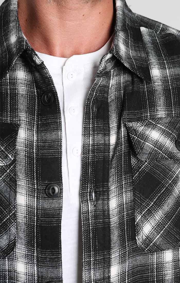 Black Sherpa Lined Flannel Shirt Jacket – JACHS NY