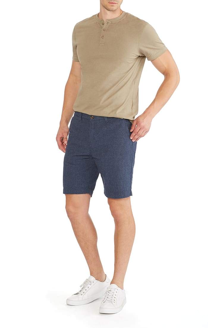 Navy Seersucker Short