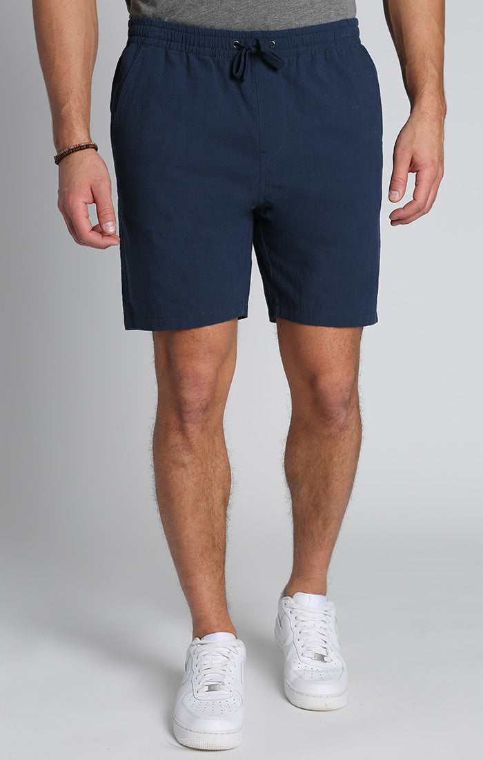 Navy Nylon Spandex Stretch Short – JACHS NY