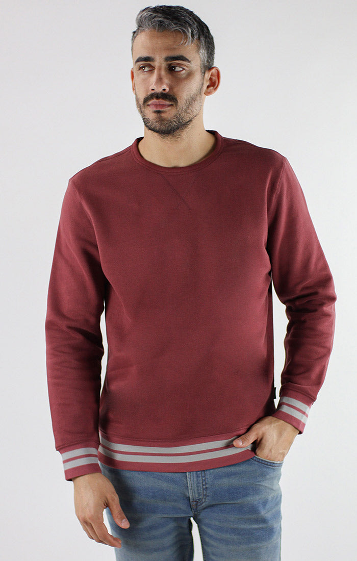 Burgundy Dynamic Ribbed Crewneck Sweater – JACHS NY