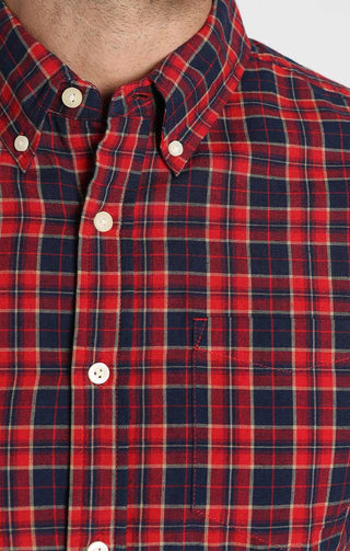 – Shirt Plaid Lightweight NY Red JACHS Madras