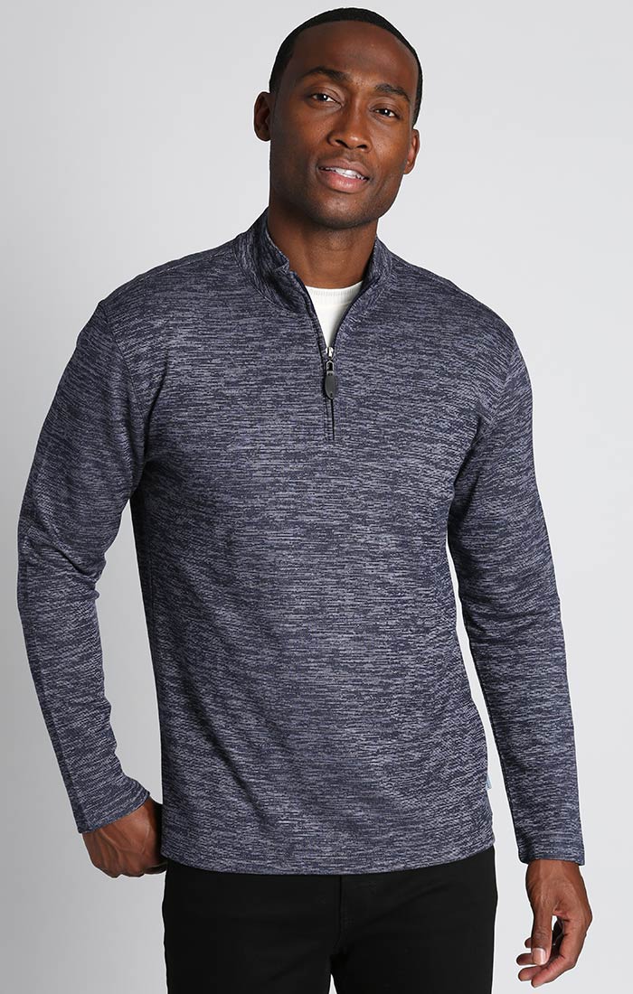 Light Grey Cotton Modal Quarter Zip Pullover – JACHS NY