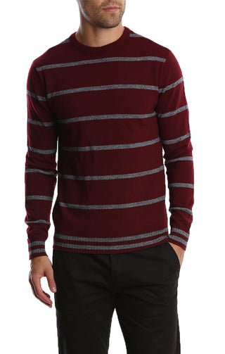 Burgundy Merino Wool Elbow Patch Crewneck – JACHS NY