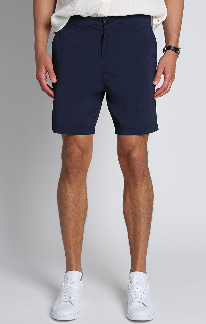 Navy Nylon Spandex Stretch Short | atelier-yuwa.ciao.jp