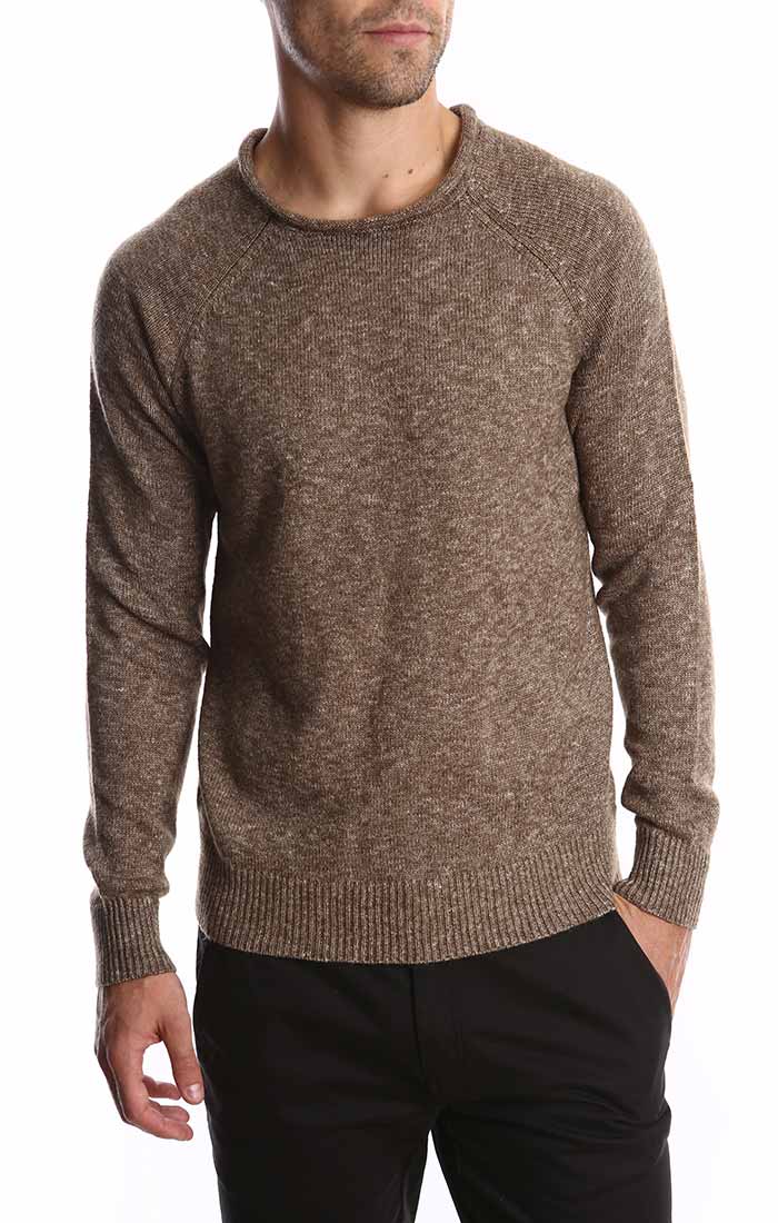 Brown Melange Roll Neck Sweater – JACHS NY