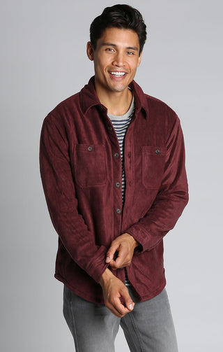 Big Men's Kam Sherpa Lined Hoody - KBS 7054 - Burgundy Marl