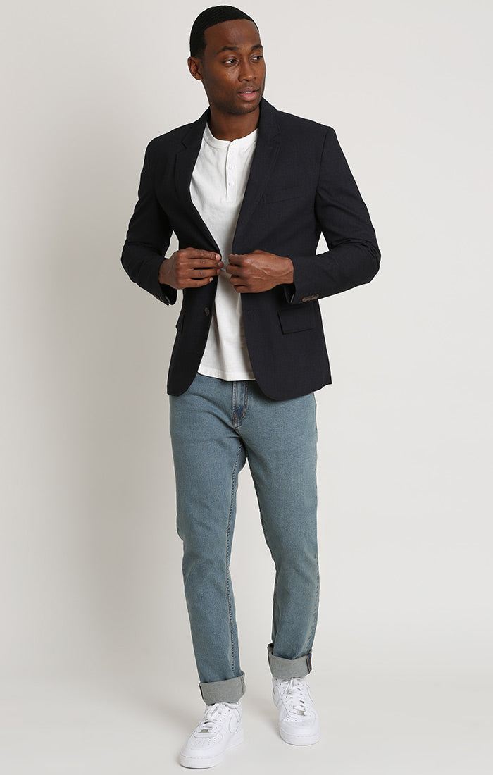 Micro Brushed Stretch Herringbone Blazer