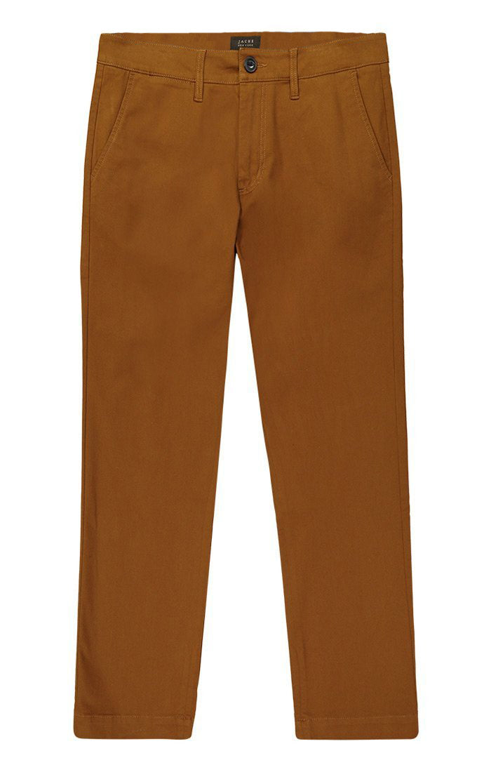 Brown Straight Fit Stretch Canvas Pant – JACHS NY