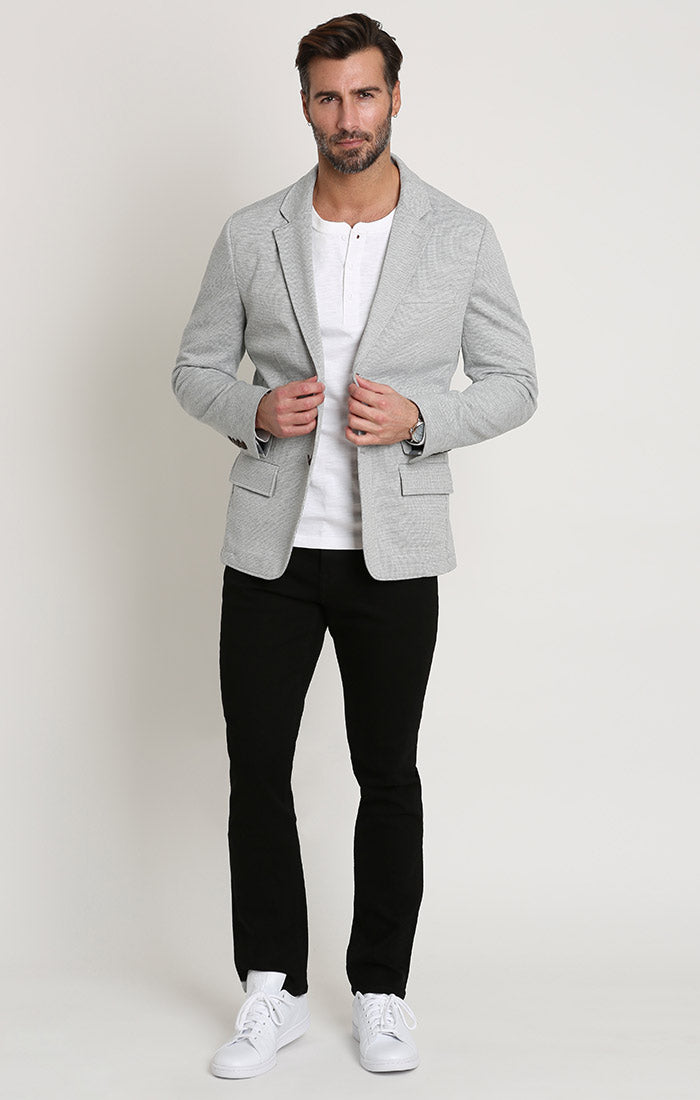 Light Grey Stretch Poly Rayon Blazer