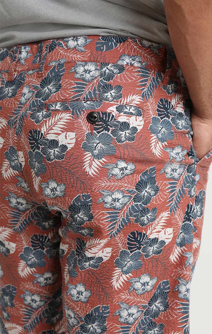 Island Print Seersucker Short