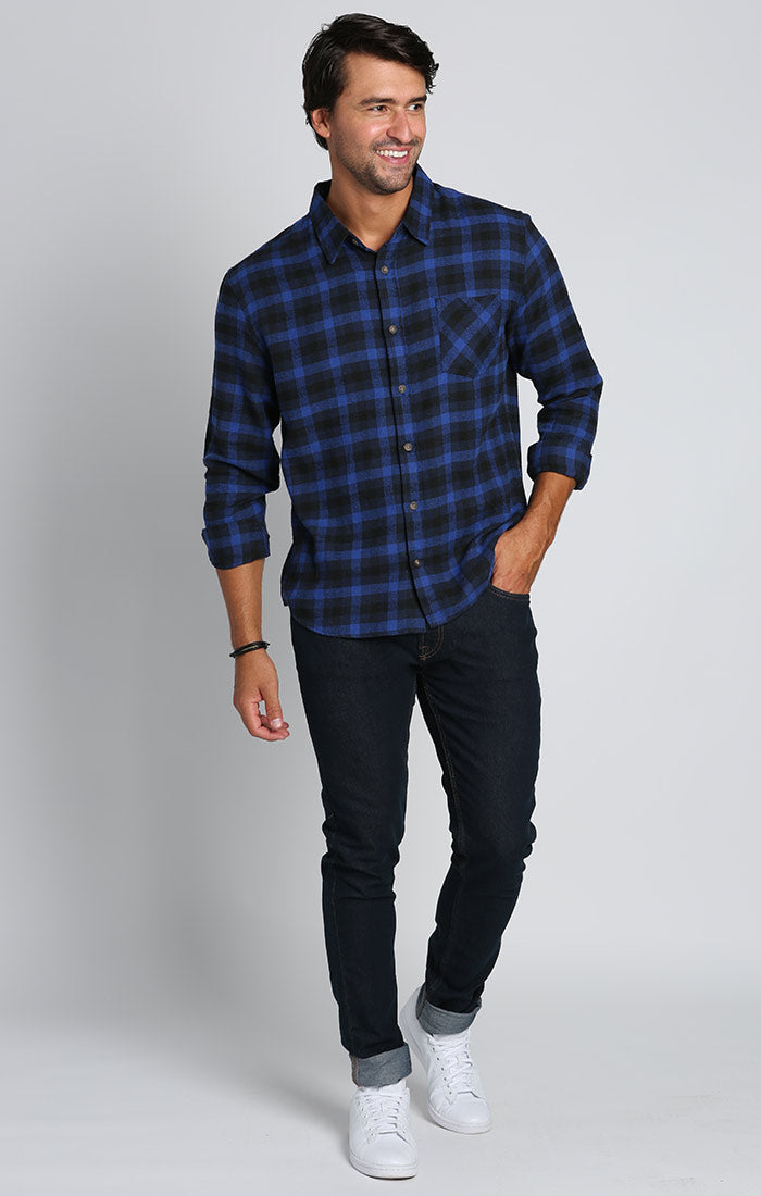 Blue Plaid Flannel Workshirt