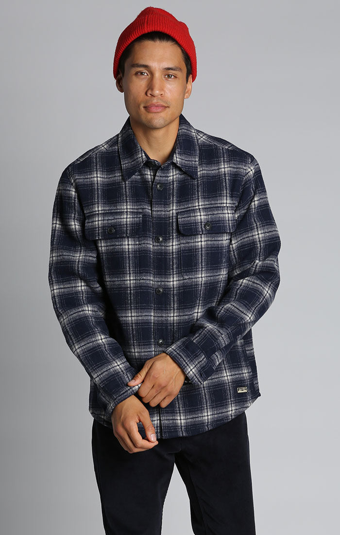 Blue Plaid Wool Blend Quilted Shirt Jacket – JACHS NY