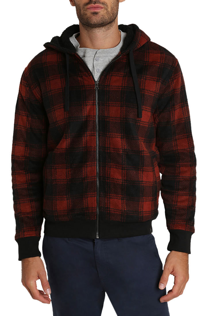 plaid sherpa hoodie