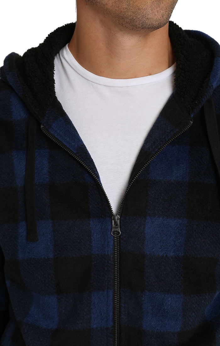 plaid fleece hoodie