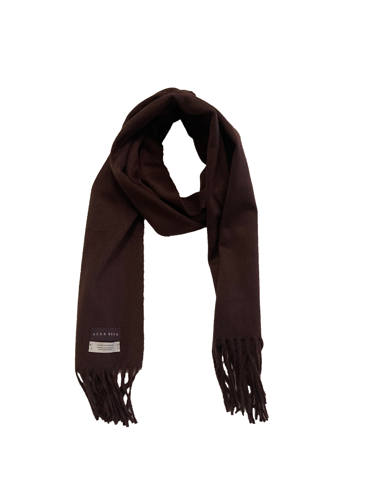 Lindex SCARF BIG FRINGE SOLID - Halsduk - dark brown