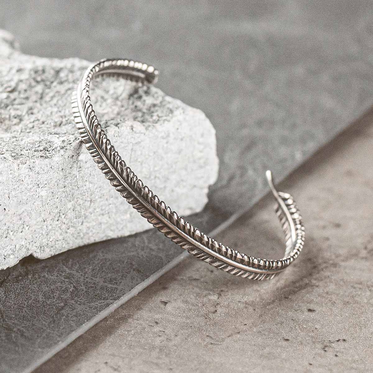 Silver cuff bracelet for men