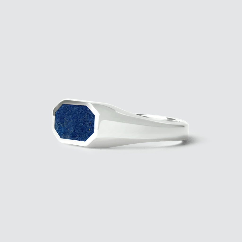 Louis Vuitton M00698 LV Onyx Signet Ring , Silver, M