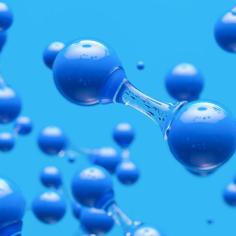 blue hydrogen molecules