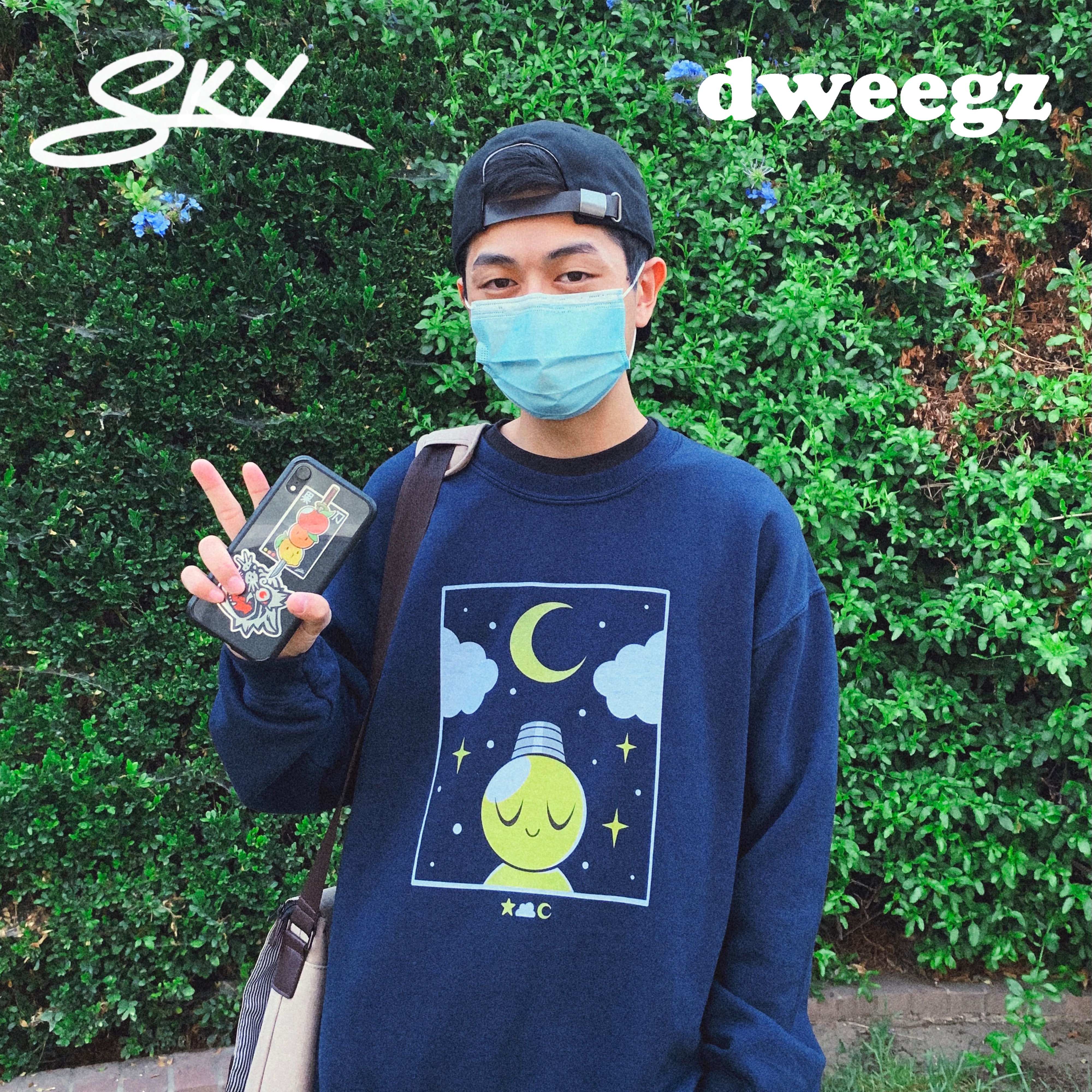 Isaac Sky Lee: Starry Night Crewneck Fleece Navy – dweegz