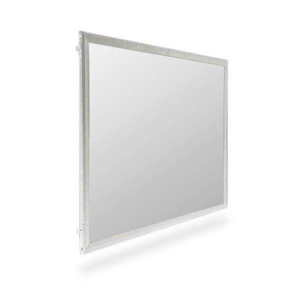 4' Post and Panel Satin Aluminum Frame Walls w/ Acrylic Inserts, QueueSolutions PNL4834S-BS