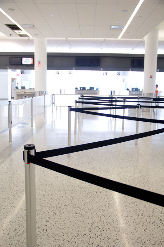 JFK JetBlue T5 Visiontron Retracta Belt Stanchions